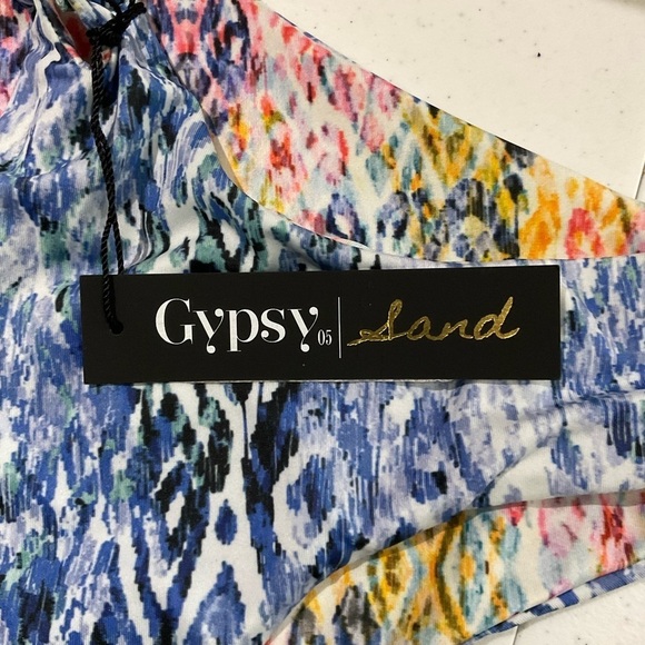 Gypsy Sunset Fit X Detail Blue Patterned Women's Swim Bottom Size Small - Picture 5 of 7